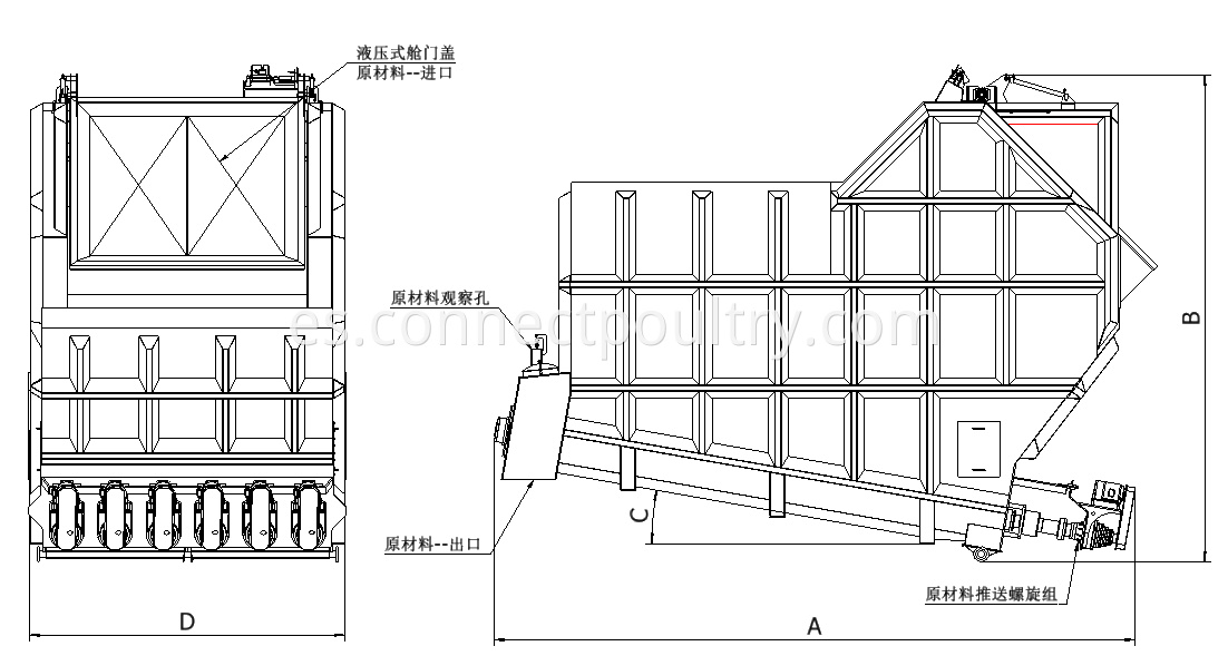 rendering raw material silo